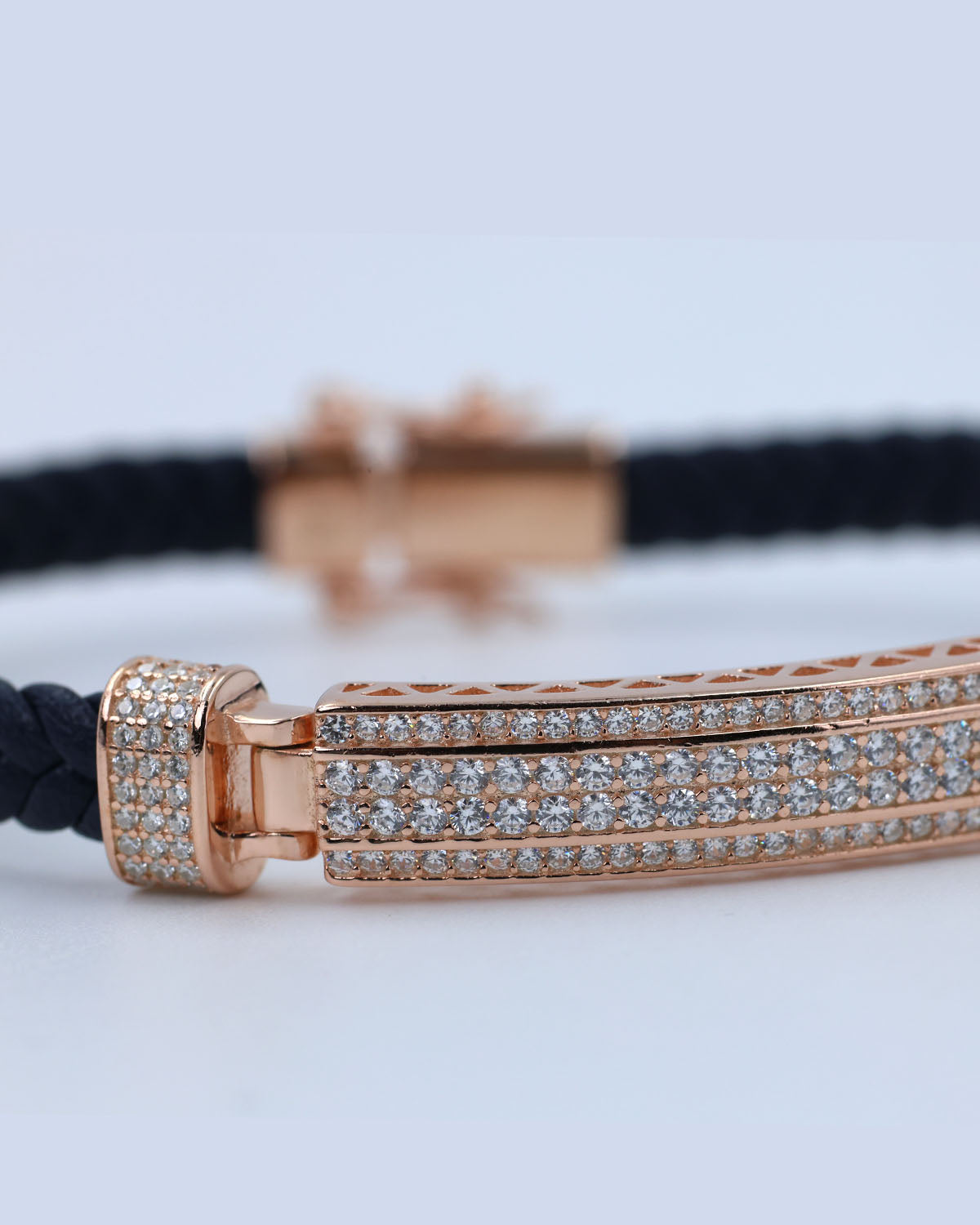 Rose Gold Bound Leather Bracelet