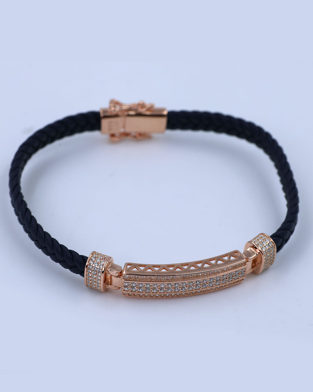 Rose Gold Bound Leather Bracelet